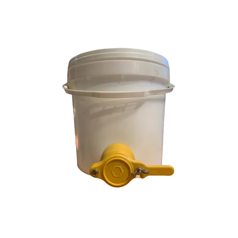 Latta rotonda conica in plastica per alimenti - 10 kg miele con rubinetto