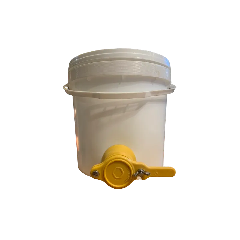 Latta rotonda conica in plastica per alimenti - 7 l - 10 kg miele con rubinetto Latta rotonda conica in plastica per alimenti - 7 l - 10 kg miele con rubinetto