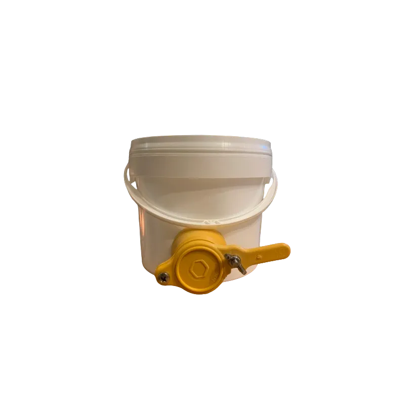 Latta rotonda conica in plastica per alimenti - 5 kg miele con rubinetto