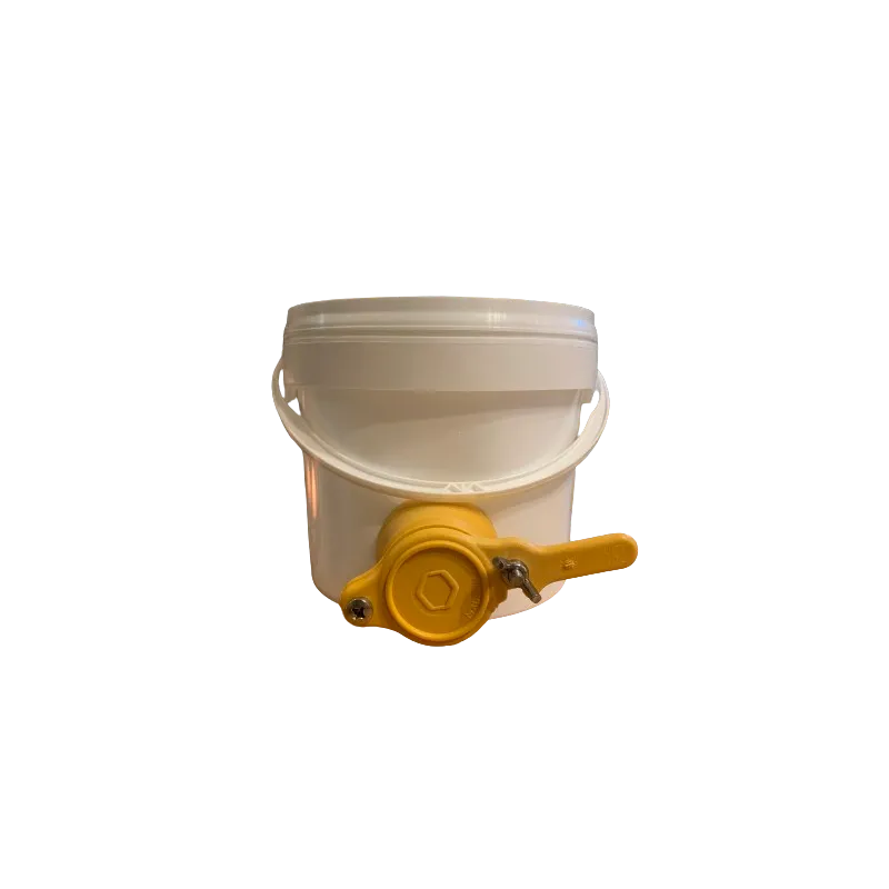 Latta rotonda conica in plastica per alimenti - 3 l - 5 kg miele con rubinetto Latta rotonda conica in plastica per alimenti - 3 l - 5 kg miele con rubinetto