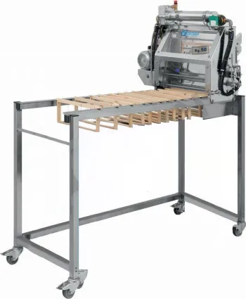 Machine à désoperculer avec couteaux vibrants chauffés, complète avec cadre de support