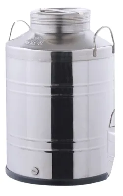 Stainless oil drum container with screw cap 75 l