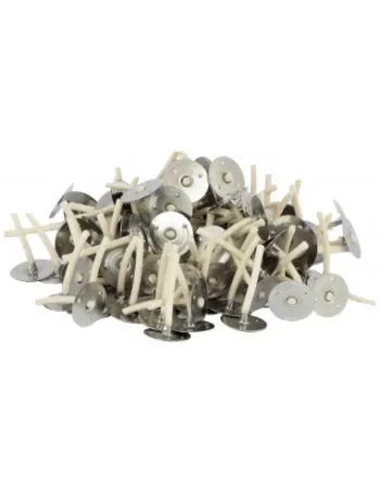 Waxed wick 30 threads with tin base for tealights (100 pieces)