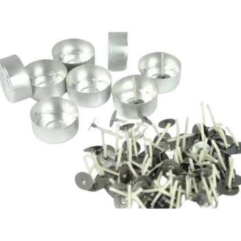 Set per lumino, contenitore + stoppino - 30 pezzi