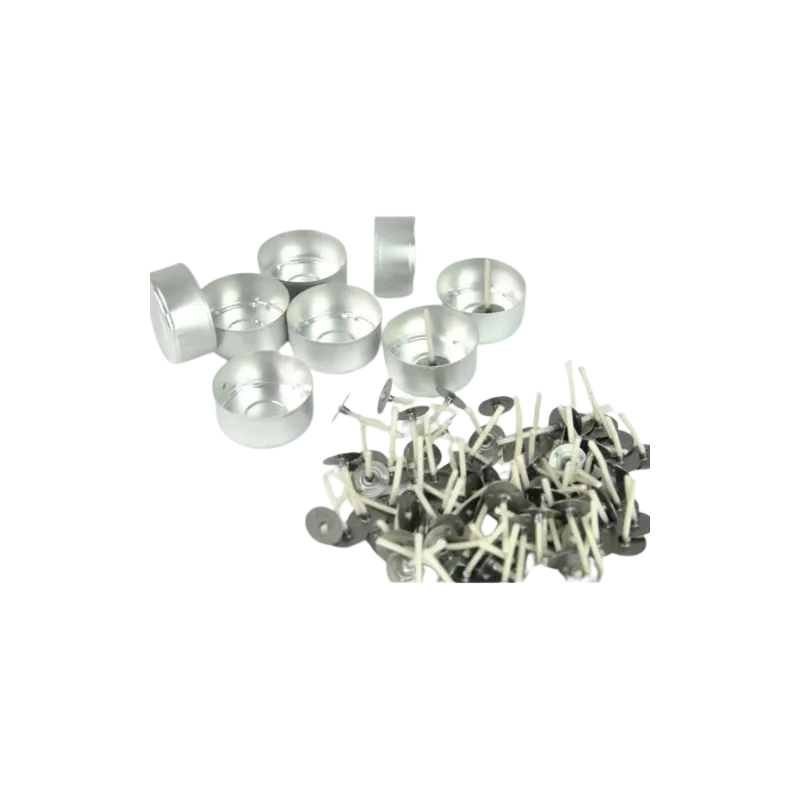 Set para vela, recipiente + mecha - 30 piezas