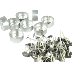 Set für Kerze, Behälter + Docht - 30 Stück