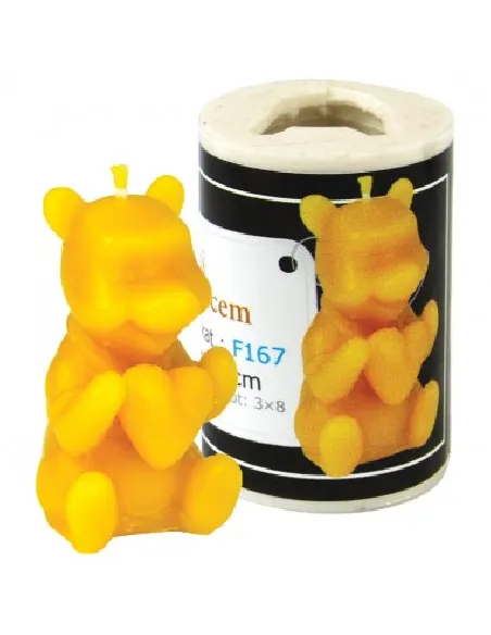 Stampo in silicone per candela con orso con cuore