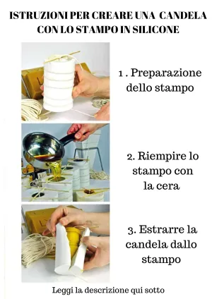 Istruzioni per creare una candela con lo stampo in silicone