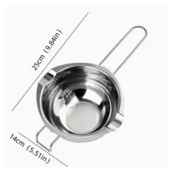 Stainless steel bowl for melting wax in a water bath