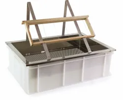 Banco disopercolatore da tavolo, vasca in plastica alimentare 600x400x180 mm