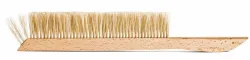 Brush for beekeeping with long wooden handle and natural bristle