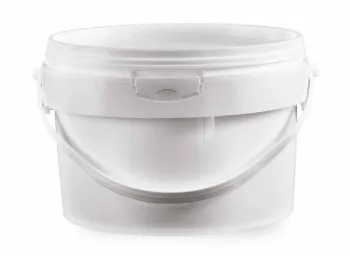 Round plastic tin for 3 kg of honey