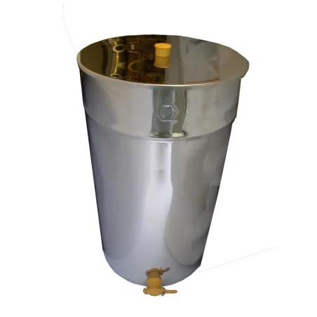 Maturatore inox per miele - 400 Kg con rubinetto in plastica passante