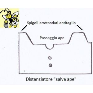 Bienenschonender Abstandshalter aus verzinktem Blech mit 10–11–12 Kerben – 28 mm – für 12-Waben-Dadant-Beute