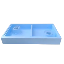 Polystyrene cover feeder split in two for 6-frame d.b. beehives
