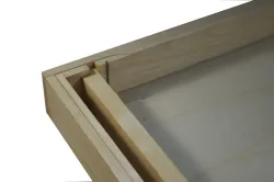 Paraffined wood feeder cover for d.b. 12-frame beehive with open wooden bulkhead