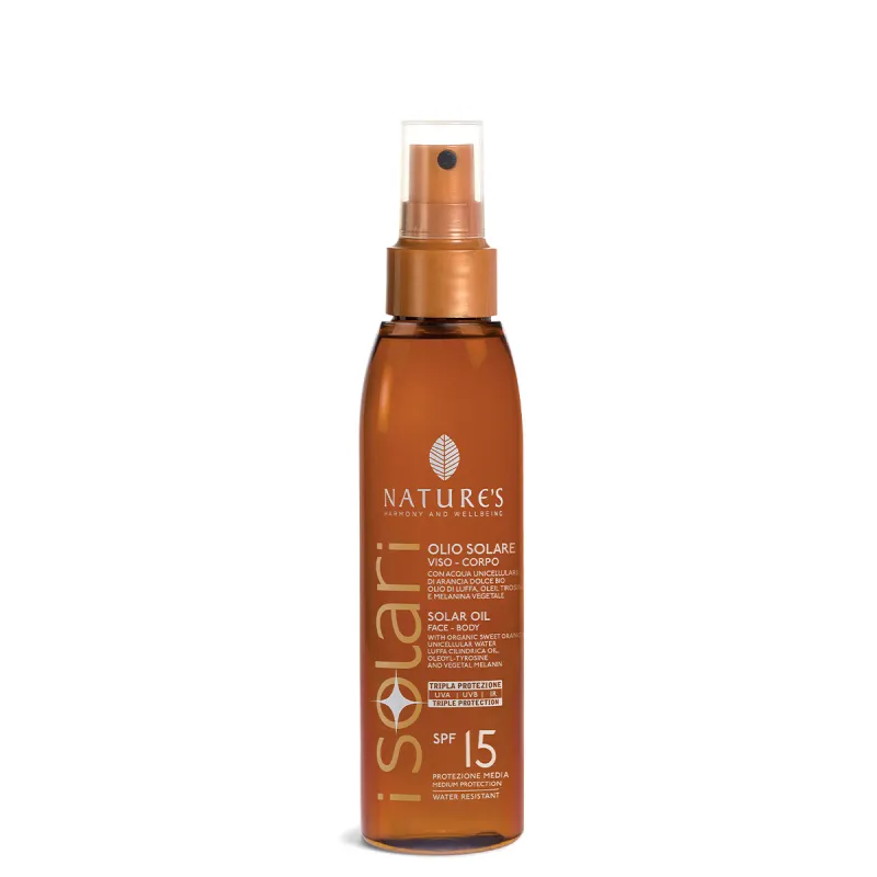Olio solare viso e corpo natures spf 15 - 150ml Olio solare viso e corpo natures spf 15 - 150ml