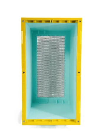 Beehives with drawer d.b. 6 honeycombs made of polystyrene with full mesh bottom and yellow wear-resistant edging