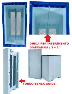 Beehives with drawer d.b. 6 split polystyrene frames with blue edging without bottom rails
