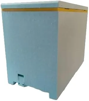 Beehives with drawer d.b. 6 honeycombs made of polystyrene with full mesh bottom and yellow wear-resistant edging
