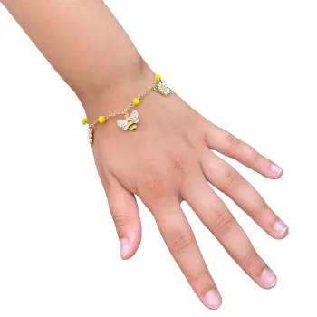 Bracelet métallique "miel d'abeille" dans un coffret cadeau