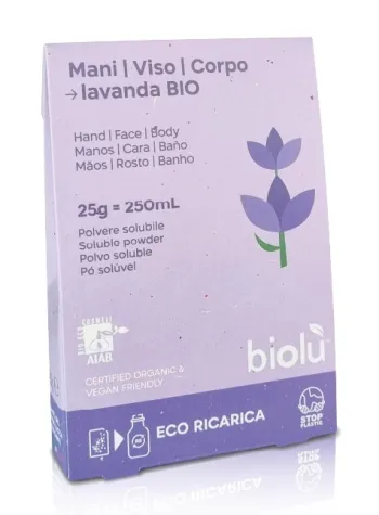 Detergente idratante mani, viso, corpo - eco-ricarica in polvere solubile