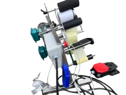 Einfache halbautomatische Tisch-Klebeetikettiermaschine für Gläser und Flaschen