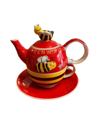 Teiera con tazza e piattino - Ape Felice