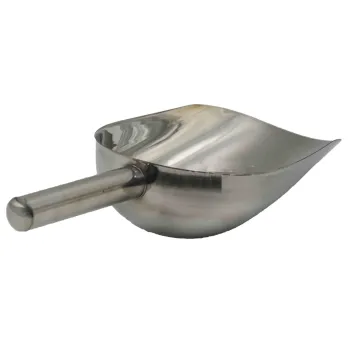 Multipurpose stainless steel round scoop for honey and pollen
