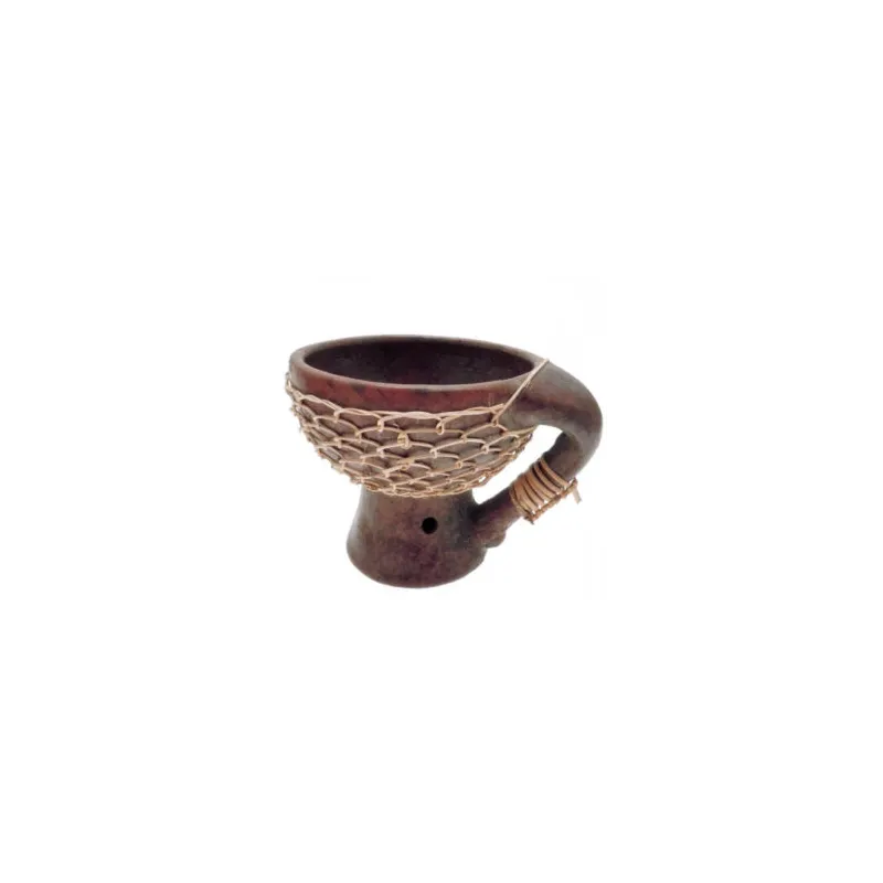 Quemador de resina con mango de terracota y ratán Quemador de resina con mango de terracota y ratán