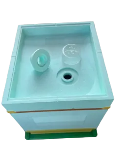 Bienenstock 9 Waben Jolly mit herausnehmbarem Boden und Honigraum, aus hochdichtem Polystyrol