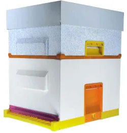 Ruche Jolly à 9 cadres avec fond et hausse amovibles, en polystyrène haute densité