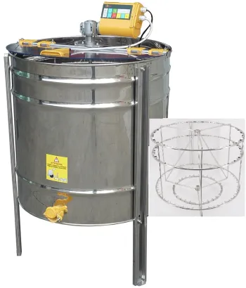 Radialschleuder mit elektronischem Motor für 27 Honigraumwaben Dadant B. oder 15 LANGSTROTH-Waben