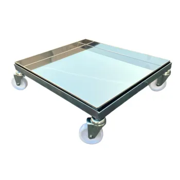 Carro de transporte de 10 bastidores con bandeja de acero inoxidable - Capacidad 120 kg