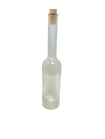 White glass bottle cylindrical type 500 ml with cork stopper