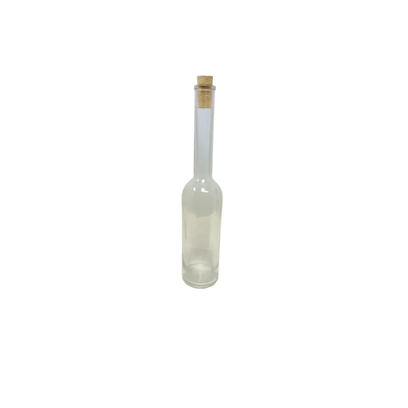 Weißglasflasche zylindrisch 500 ml mit Korkstopfen