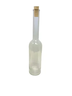White glass bottle cylindrical type 500 ml with cork stopper