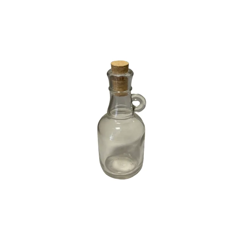 Bouteille en verre blanc avec œillet de 200 ml et bouchon de liège