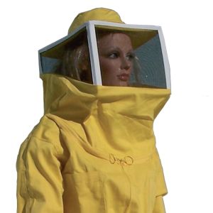 Jacket for beekeeper with square net hat, with forward zipper size xxl