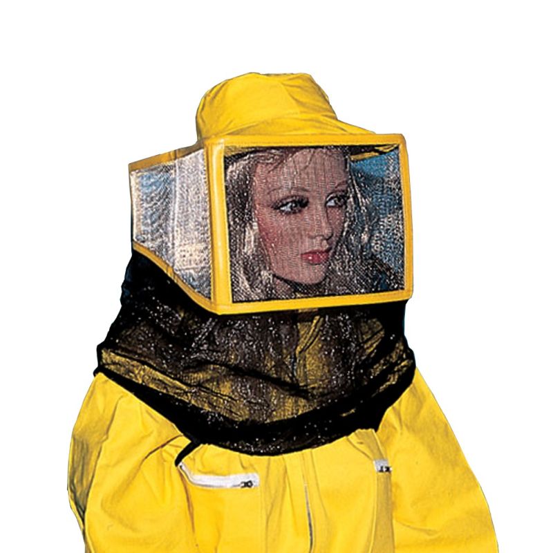 Maschera quadrata per apicoltura con velo in tulle per maggiore aerazione