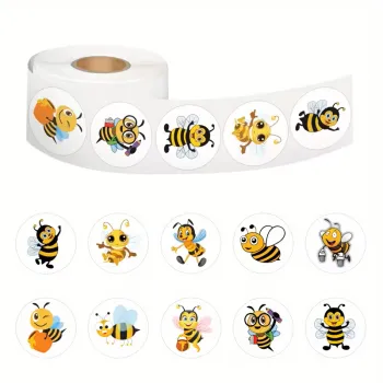 Funny Bee Stickers (10 Designs) - 50 Pieces
