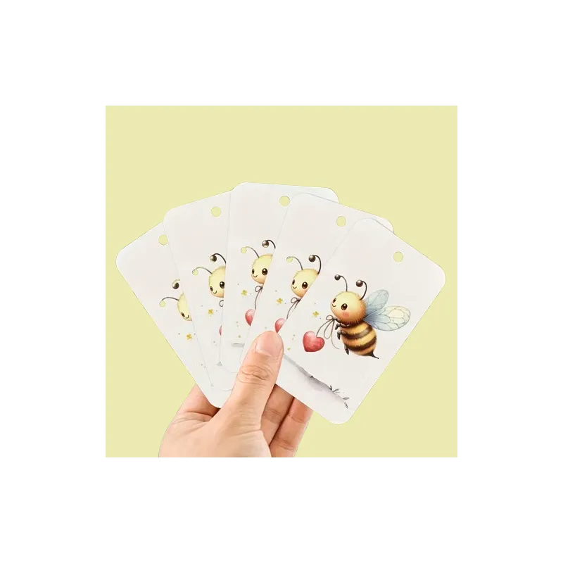 Etiquetas de regalo con diseño de abeja y corazón, con cuerda de cáñamo (10 unidades)