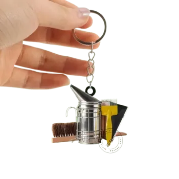 Llavero de apicultor, 2D, acero inoxidable