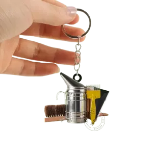 Beekeeper Keychain, 2D, Stainless Steel