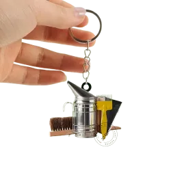 Portachiavi dell'apicoltore, 2D, in acciaio inox