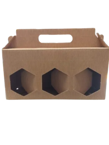 Caja de cartón para 3 tarros de miel de 500 g (marrón)