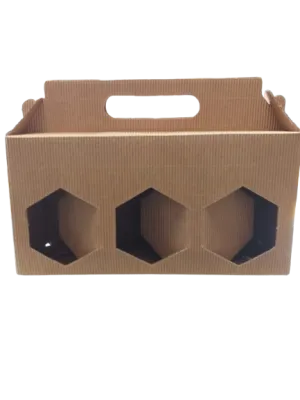 Caja de cartón para 3 tarros de miel de 500 g (marrón)