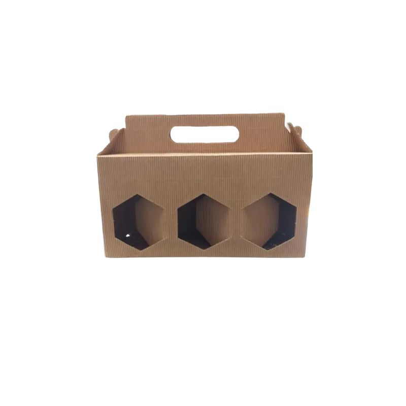 Boîte en carton pour 3 pots de miel de 500 g (marron)