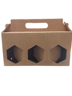 Scatola astuccio in cartone per 3 vasi miele da 500 g (marrone)