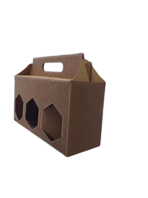Cardboard carton box for 3 honey jars 500g (brown)
